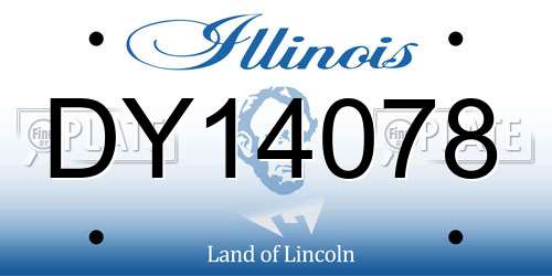 DY14078 Illinois License Plate