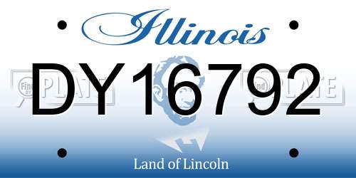 DY16792 Illinois License Plate