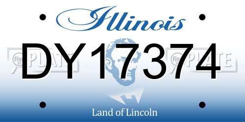 DY17374 Illinois License Plate
