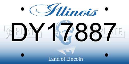 DY17887 Illinois License Plate