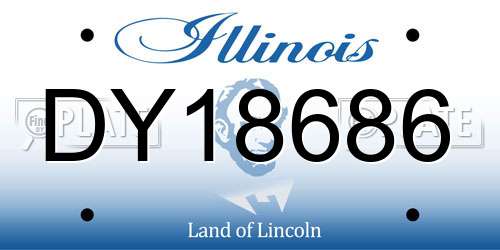 DY18686 Illinois License Plate