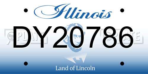 DY20786 Illinois License Plate