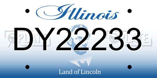 DY22233 Illinois License Plate