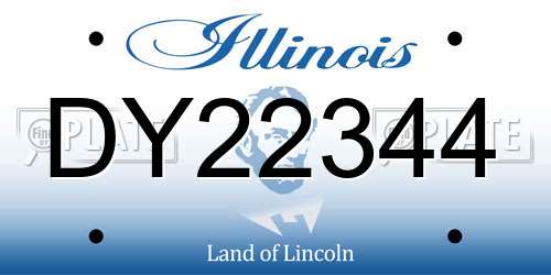 DY22344 Illinois License Plate