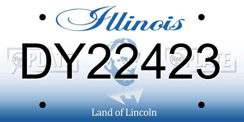 DY22423 Illinois License Plate