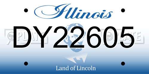 DY22605 Illinois License Plate