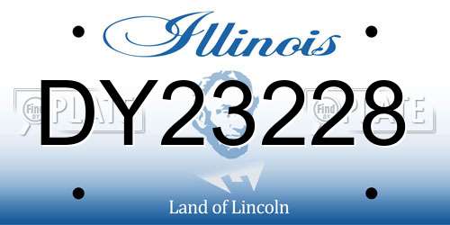 DY23228 Illinois License Plate