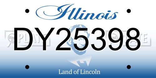 DY25398 Illinois License Plate