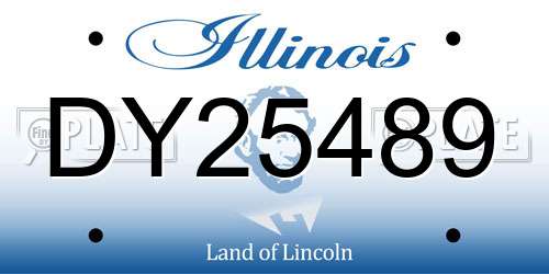 DY25489 Illinois License Plate