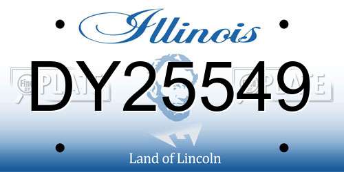 DY25549 Illinois License Plate