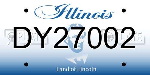 DY27002 Illinois License Plate