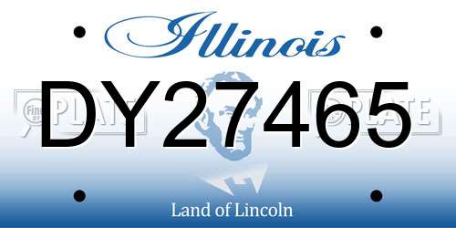 DY27465 Illinois License Plate