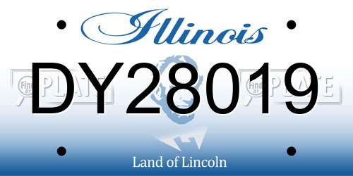 DY28019 Illinois License Plate