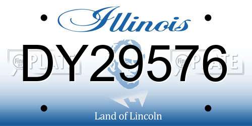 DY29576 Illinois License Plate