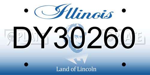 DY30260 Illinois License Plate