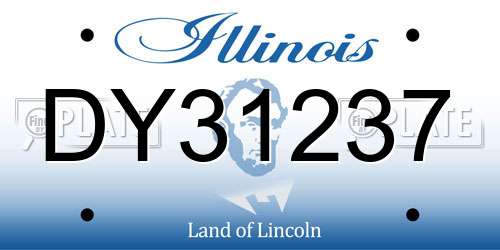 DY31237 Illinois License Plate