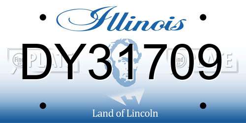 DY31709 Illinois License Plate