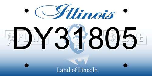 DY31805 Illinois License Plate