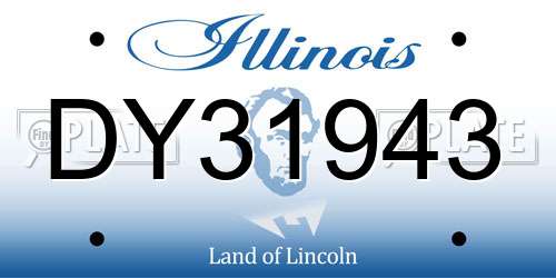 DY31943 Illinois License Plate