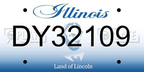 DY32109 Illinois License Plate