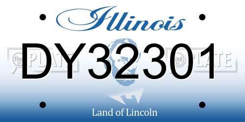 DY32301 Illinois License Plate