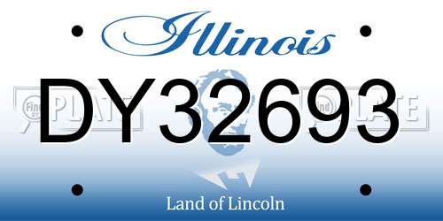 DY32693 Illinois License Plate