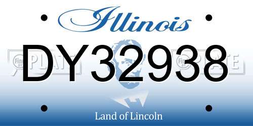 DY32938 Illinois License Plate