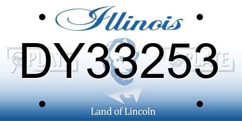 DY33253 Illinois License Plate