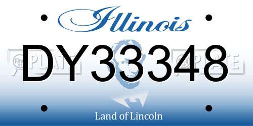 DY33348 Illinois License Plate