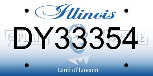 DY33354 Illinois License Plate
