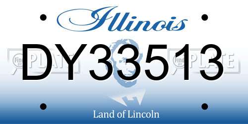 DY33513 Illinois License Plate