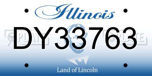 DY33763 Illinois License Plate
