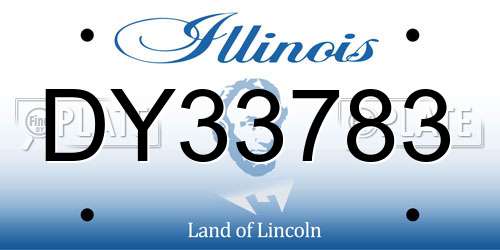 DY33783 Illinois License Plate
