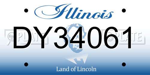 DY34061 Illinois License Plate