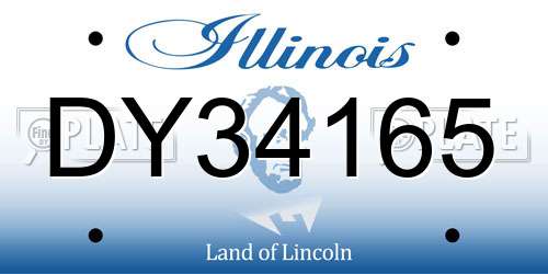 DY34165 Illinois License Plate