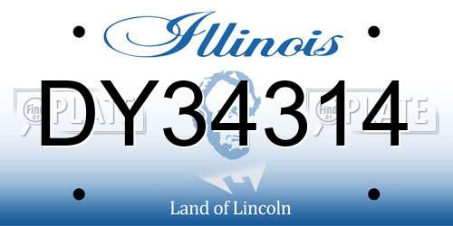 DY34314 Illinois License Plate