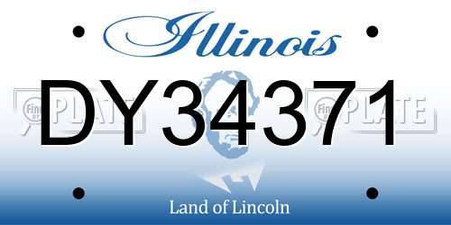 DY34371 Illinois License Plate