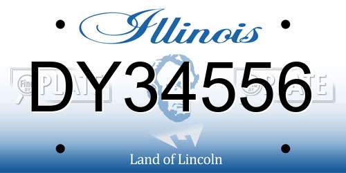 DY34556 Illinois License Plate