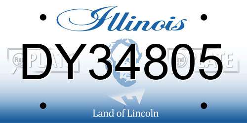 DY34805 Illinois License Plate