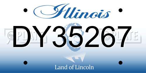 DY35267 Illinois License Plate