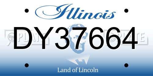 DY37664 Illinois License Plate