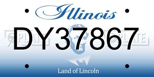 DY37867 Illinois License Plate