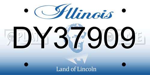 DY37909 Illinois License Plate
