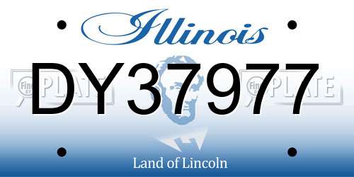 DY37977 Illinois License Plate