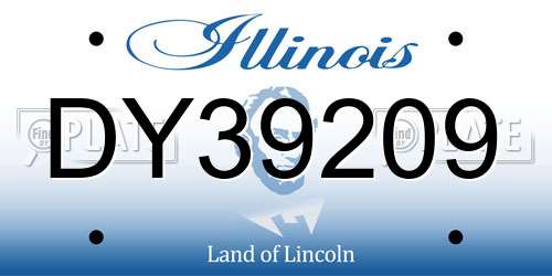 DY39209 Illinois License Plate