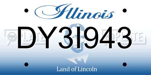 DY3I943 Illinois License Plate