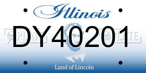 DY40201 Illinois License Plate