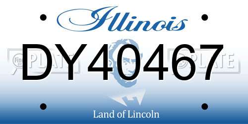 DY40467 Illinois License Plate