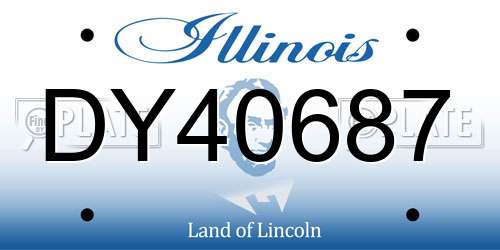 DY40687 Illinois License Plate