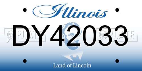 DY42033 Illinois License Plate